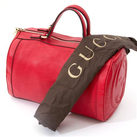 gucci red leather boston bag|authentic gucci boston bag.